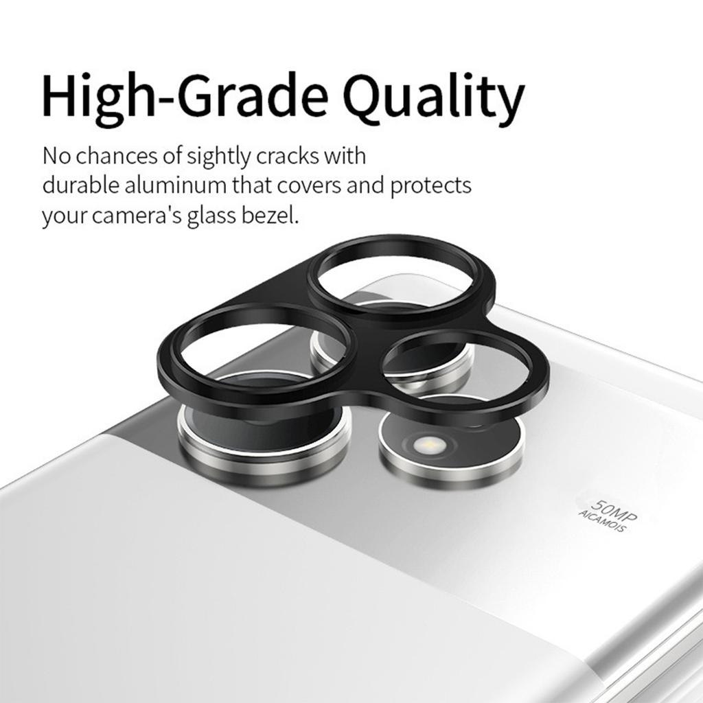 For Realme GT 6T 5G/GT 6 5G Hollow Lens Protector Aluminum Alloy Phone Camera Bezel Cover
