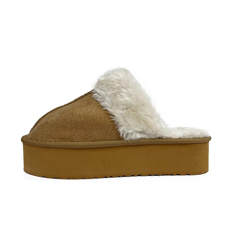 

Fashion Autumn and Winter New Platform Woolly Platform Shoes Women s Home Baotou Cotton Slippers 43