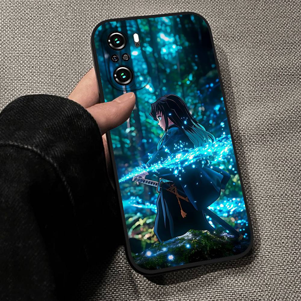 Cool H-demon Slayer Kimetsu No YaibaS Phone Case For Slim Black Xiaomi 11 12 Redmi Note 11 5G 8T 9A 9 10T Note 8 9 12S Ultra Sh