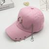 Hip Hop Trendy Girls Cotton Chain Female Outdoor Snapback Hats Baseball Cap Visors Cap With Ring
