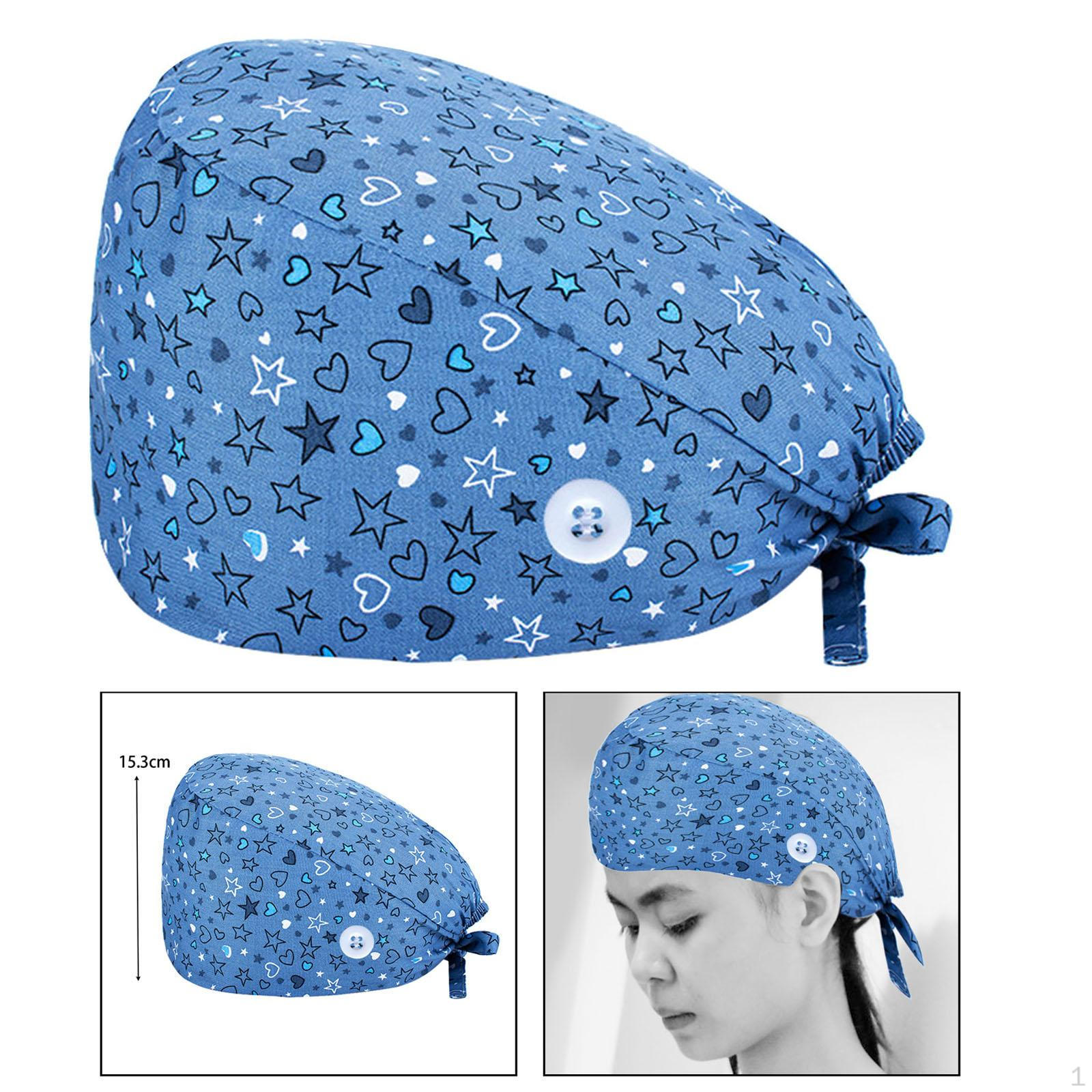 

Шапочка-скраб для медсестер, дышащая шапка с принтом на шнуровке, впитывающая пот, шапка для кормления для массажа, СПА Heart