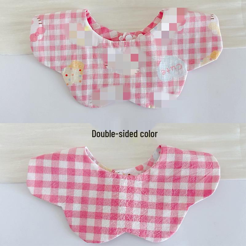 Korean Style Double-Sided Gauze Baby Drool Bib - Newborn Petal Design, Breathable
