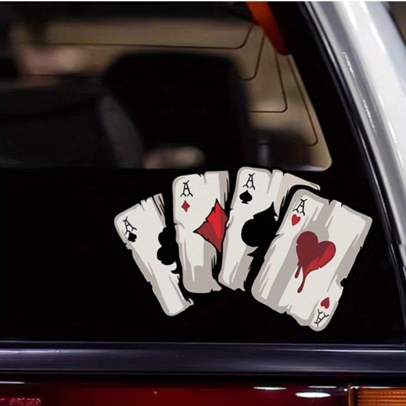 1pc Cool Motocross Stickers - Cafe Racer Fuel Tank & Car Window Playing Card Decals