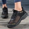 Women Mesh Flat Shoes Autumn New Fashion Tennis Women Thick Soled Lace Up Casual Breathable White Black Sneakers