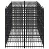 VidaXL Chenil d'extérieur pour chiens Acier 11,06 m², Noir