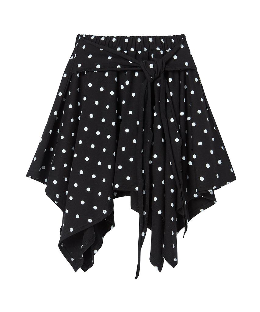 Awesome Studio Asymmetrical Dot Midi Skirt Black