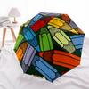 1pc Colorful Pencils Automatic Folding Umbrella - 8-Rib Automatic Open/Close, Portable Collapsible Compact Umbrella yy251218039