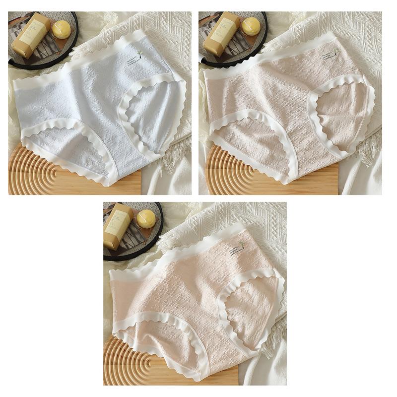 Hohe Taille Damenunterwäsche Übergröße Baumwolltextur Slips Vollabdeckung Hüfte Damen Slips Weicher Komfort Dessous