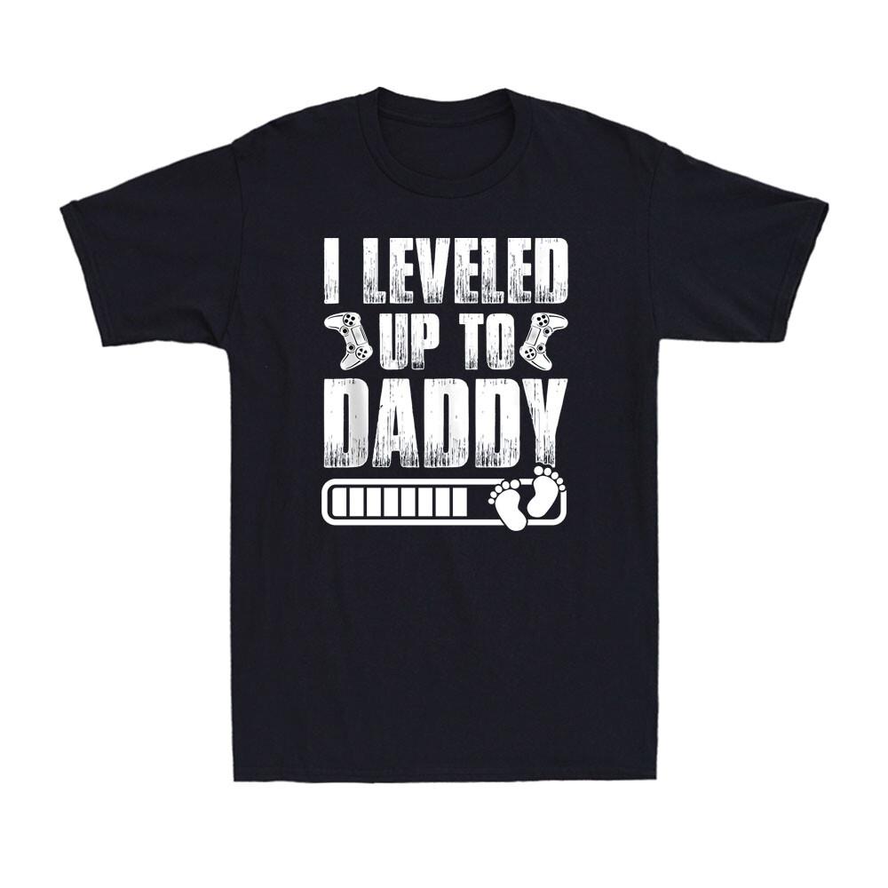 I Leveled Up To Daddy Funny Gamer Dad New Father Birth Gift Retro Men s T-Shirt XXXXL