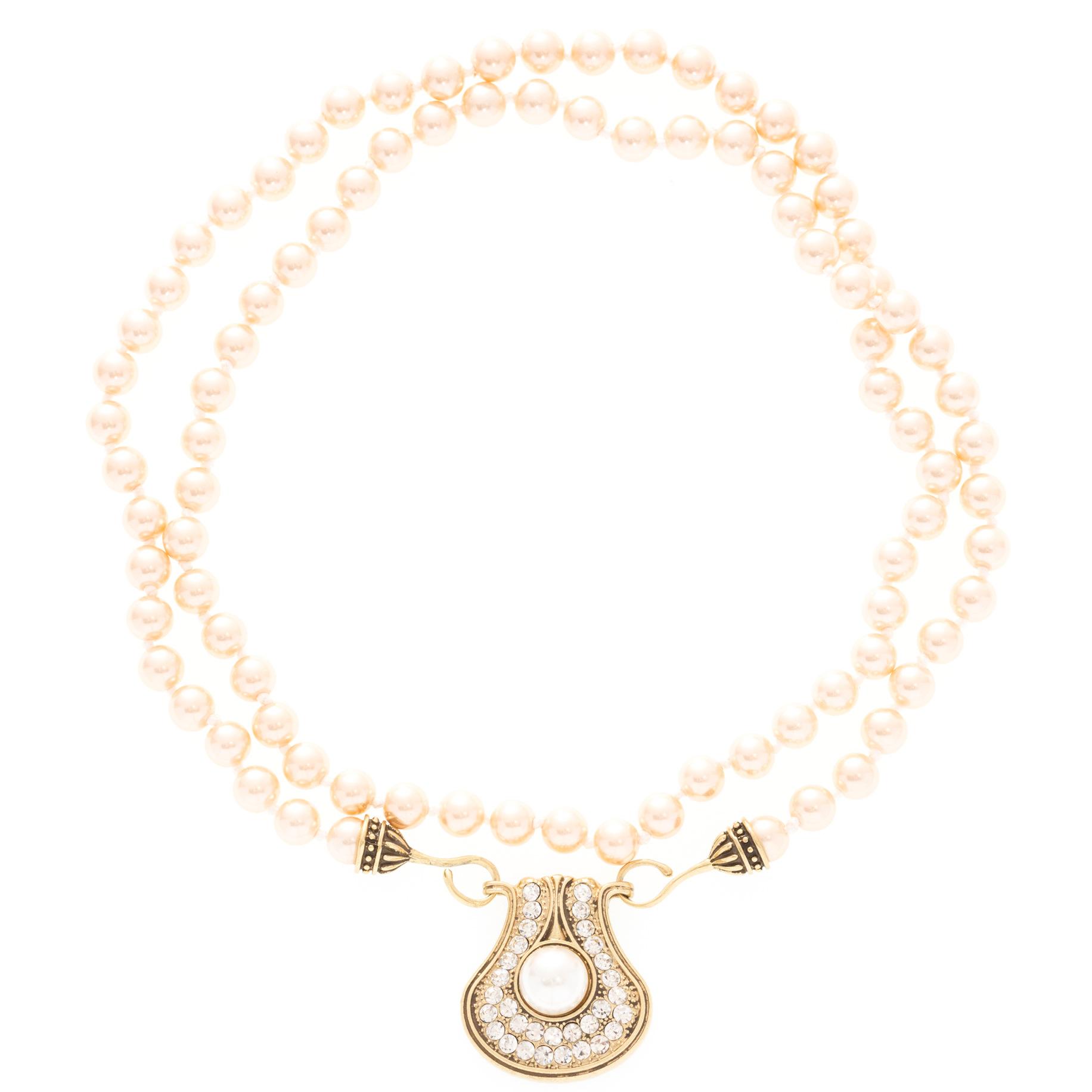 Niche High-End Light Luxury Collarbone Chain Glazed Pearl Diamond Pendant Geometric Women S Necklace
