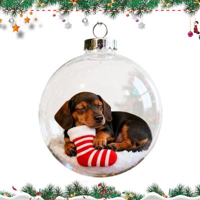 Christmas Ornaments Shatterproof Transparent Decor Dog Balls For Tree For Shopping Mall Bedroom Window Store Home Holiday Party