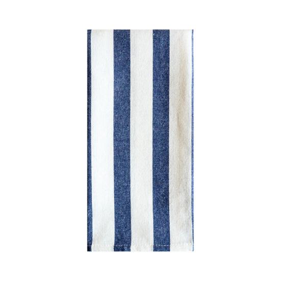 Kitchen Dish Towel Absorbent Quick Drying Tea Towel Blue Grid Striped Lint-Free Reusable Wipe Towel for Tableware Glassware Cookware
