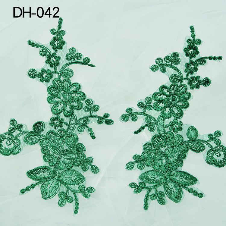 

European Embroidery Float Bone Lace To Flower, Handmade Diy Material Wedding Dress Veil Wedding Shoes Lace Accessories White green, one price