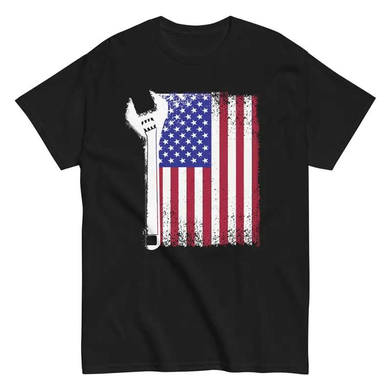 Patriotic Cnc Machine Operator American Us Flag Machinist T Shirt