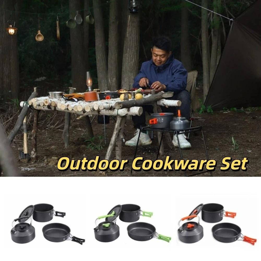 Kettle Camping Tableware Teapot Combination Picnic Pot Set Outdoor Cookware Set  Hiking Picnic