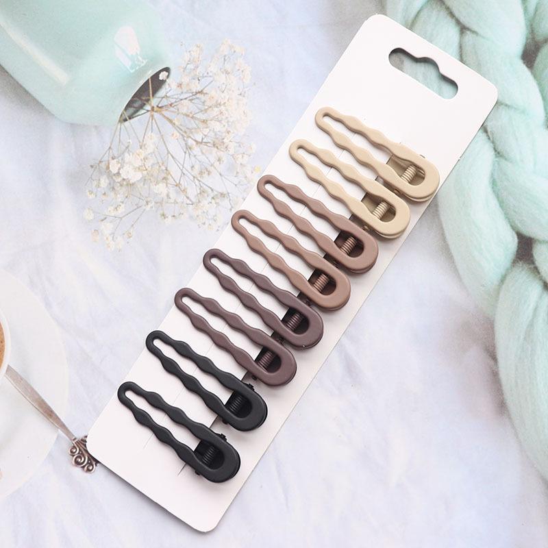 8Pcs/Set Women Girs Vintage Frosted Geometry Hairpins Adult Lovely Alloy Ornamentr Hair Clips Female Fashion Hair Accessories