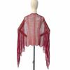 High Quality Hollow Out Tassel Shawl Polyester Shinning Silk Shawl Tassel Comfortable Sunscreen Cover Evening Dress