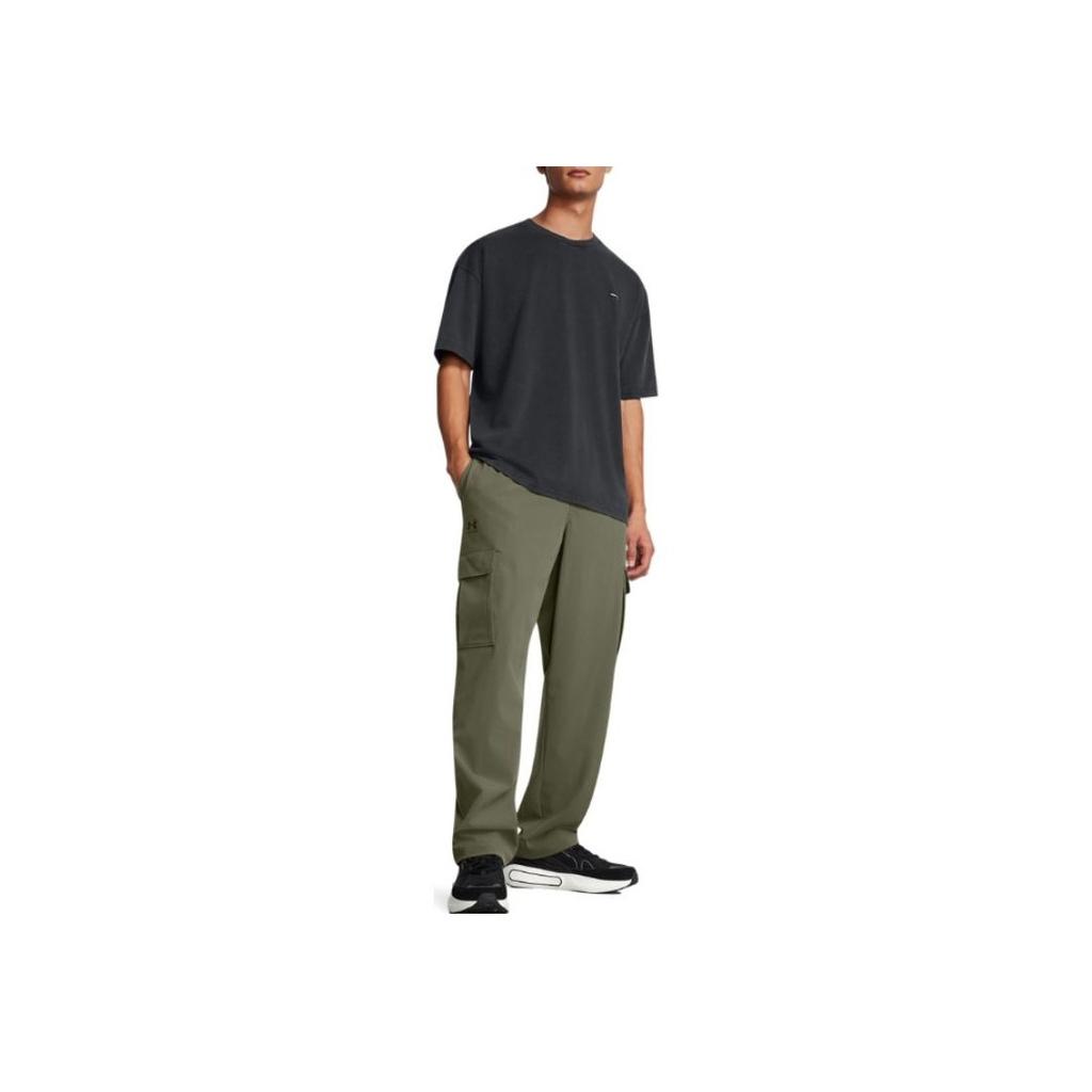 Under Armour Logo Print Lace-Up High-Waisted Straight-Leg Casual Pants Men pants Army-Green 1386558-390