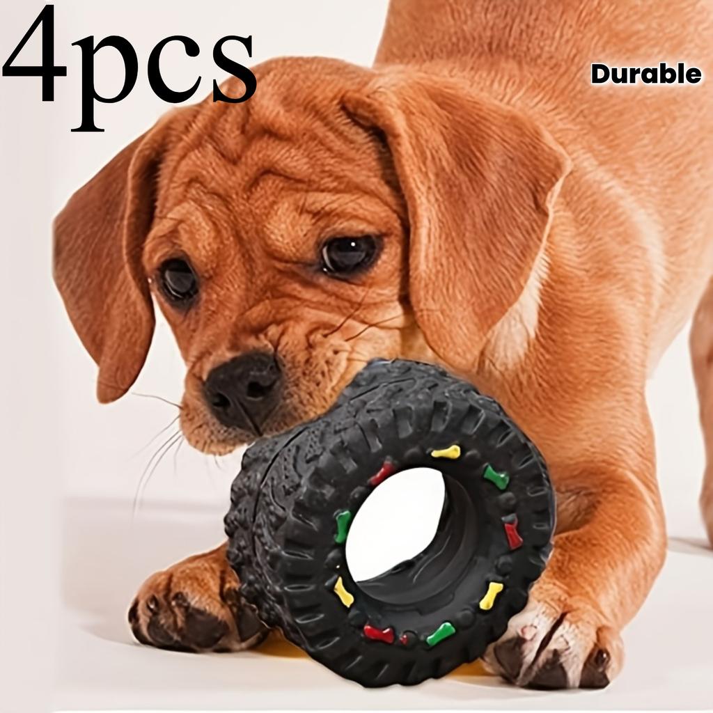1pc Durable Dog Chew Wheel Toy - Chew-Resistant Design Interactive Sound Teeth Training Play Supplies, Suitable for Puppies