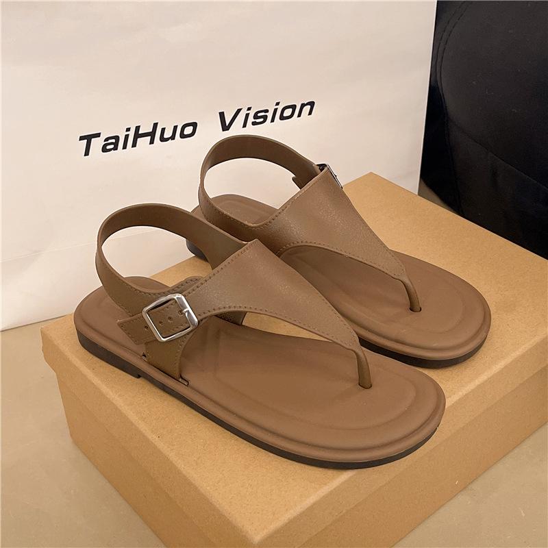 Summer New Simple Retro Fashion Versatile Casual Sandals Niche Beach Toe Sandals Women