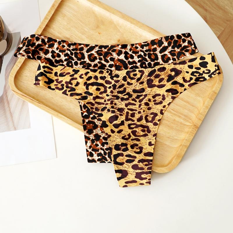 CINOON Women’s Sexy Seamless Thong One Piece Ice Silk Low Rise T‑Back  Pure Desire Printed Sporty G‑String
