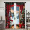2 Pieces, Christmas Snowman Christmas Tree Curtains - Semi Blackout - Suitable for Living Room, Bedroom, Kitchen, Home Decoratio