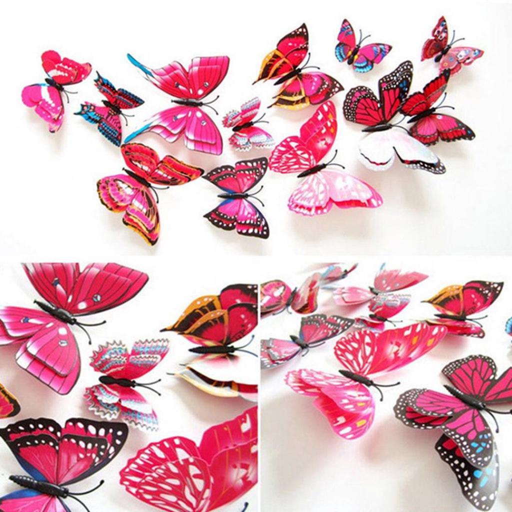 3D Schmetterling Wandaufkleber 24 Stück – Realistisch, Selbstklebend Oder Magnetisch, Für Wände & Kühlschrank