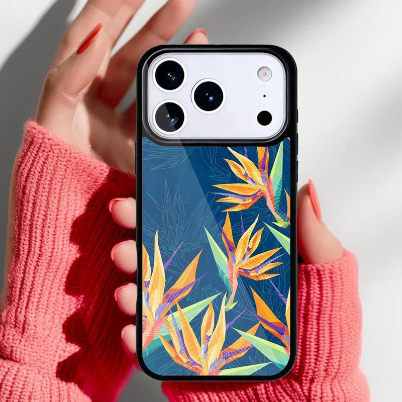 Retro Flower Leaves Graffiti Phone Case for iPhone 17 Air 16e 15 14 13 Pro Max Back Cover for 12 11 Pro Coque