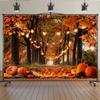 Autumn Forest Pumpkin Warm Lantern Themed Banner Decoration Backdrop Children's Birthday Party Decoration Photography Backdrop