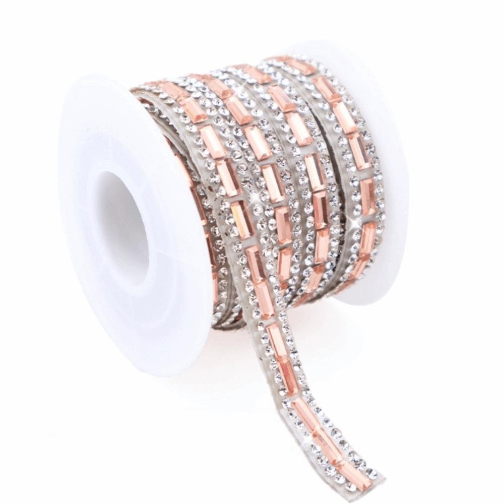 Rhinestone Trim Colorful Crystal Strip Self Adhesive Flexible Rhinestone Strip DIY Supply Shiny Apparel Accessory Bag Decor