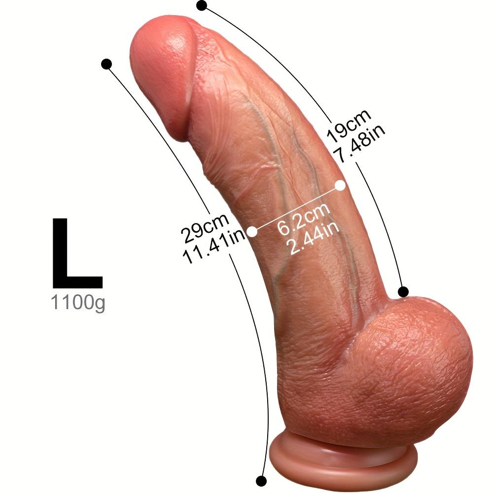 Thick Realistic Dildo in 3 Sizes, Soft Liquid Silicone Penis with Lifelike Veins, Strong Suction Cup Adult Toy for Women, Men & Couples Intimate Play