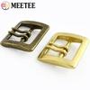 Boucles de Ceinture Rétro pour Homme Meetee 40mm Boucles à Ardillon Cuivre Pur Boucle de Ceinture à Double Aiguille Boucle d'Ajustement de Sangle Accessoires de Couture