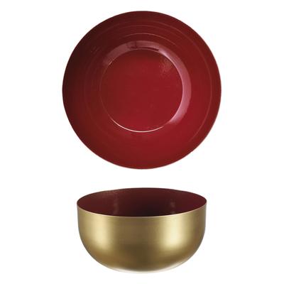 [A1714] - Golden Red 'Boho' Metal Bowl - 12x6 Cm