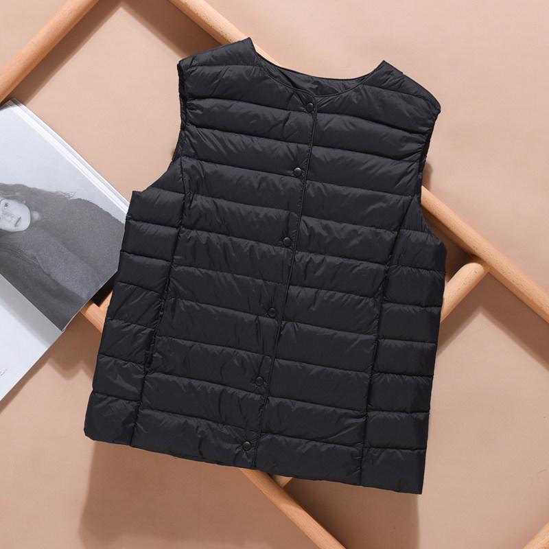 

Женский легкий пуховый жилет без воротника 2024 года - Большой размер, без рукавов, теплая верхняя одежда 4XL