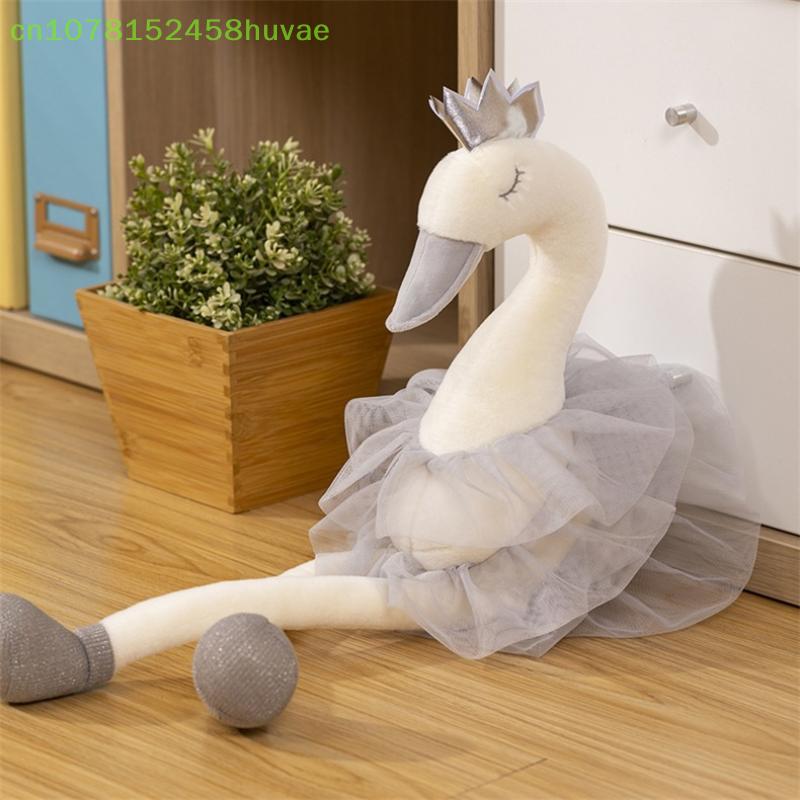 Cartoon Swan Plush Doll Cute Sweet Princess Crown Swan Plush Toy Stuffed Animal Doll Toys Lovely Soft Pillow Home Decoration