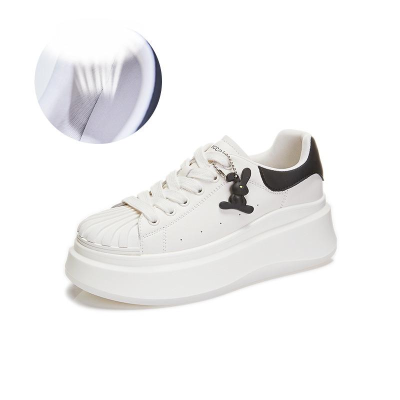 

Кожаные женские туфли весенние на толстой подошве ракушечные головки маленькие белые туфли женские туфли на плоской подошве 40 чёрный