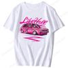 Unisex Anime Girl Car Graphic Tees Shirt Summer Short Sleeve Harajuku Casual Loose Tops Ropa Hombre