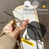 Ultra Light Luxury Metal Frame Photochromic Myopia Glasses Anti-Blue Light Cute Women Near Sight Eyeglasses Business Men Eyewear