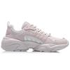 Li Ning Moonchaser Cushioning Slip Resistant Abrasion Resistant Low Top Sports Casual Shoes Women's Pink White AGLQ248-2