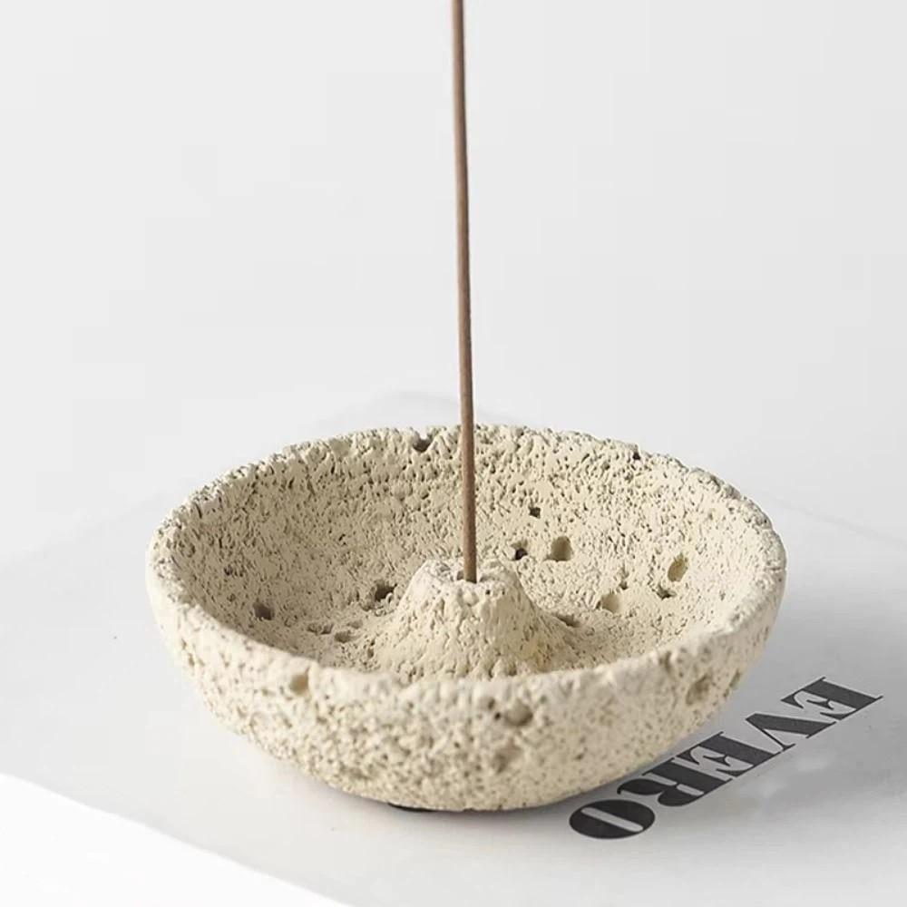 Cement Cement Incense Burner Plug in Concrete Texture Aromatherapy Holder Decorative Planetary Style Ash Catcher for Sticks