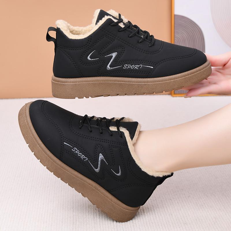 Women's Fur One Thick Bottom Heightening Winter Lightweight Padded Warm Snow Boots Non-slip Wear Casual Sports Cotton Boots