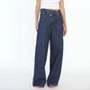 Spring New Women clothes Daily Versatile Personalized Double Placket Pants High Waist Loose Wide Leg Jeans 8197232