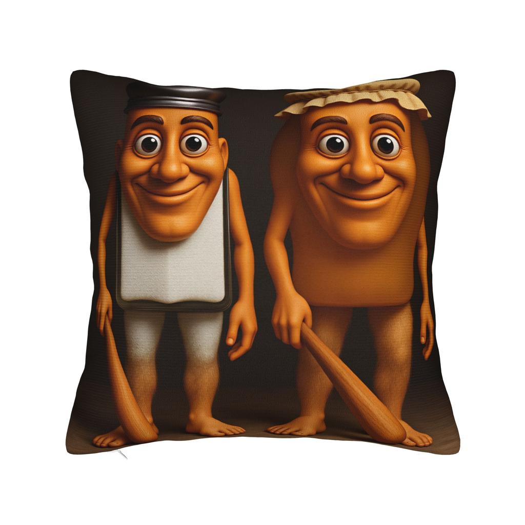 Tung Tung Sahur Funny Ramadan Gym Meme Pillow Cover Comfy Cushion Cover Novelty Pillow Case For Couch Sofa Bedroom