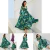 Elegant Women Ladies Chiffon Boho Long Sleeve Maxi Dress For Evening Events