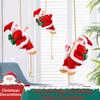Jultomte Klätterpärlor Batteridriven Elektrisk Klättra Upp och Ner Klättrande Tomte med Ljusmusik Juldekoration Ornament