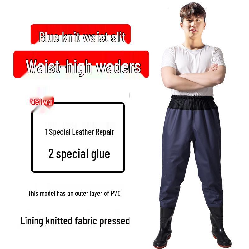 Waterproof Wading Pants with Boots and Leather Chaps for Fishing