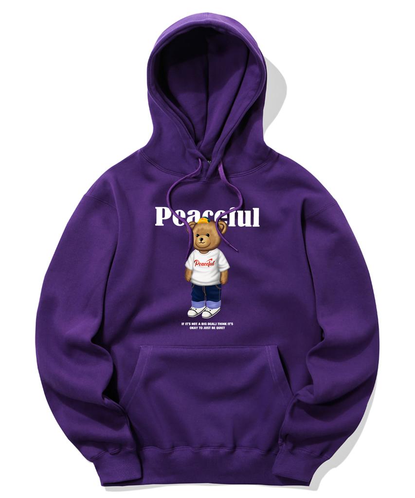 Big Bear Standing Graphic Hoodie - Purple