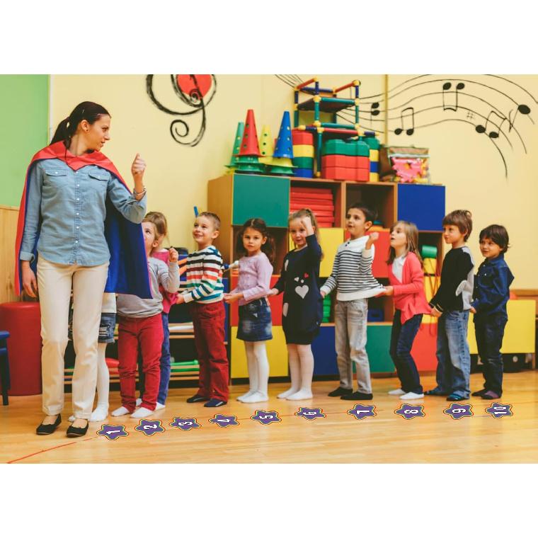WaaHome Line Up Spots for Classroom Floor - Floor Number Stickers 1-30 for Classroom Lining 4" Removable Vinyl Line Up Stickers Dots Decals for