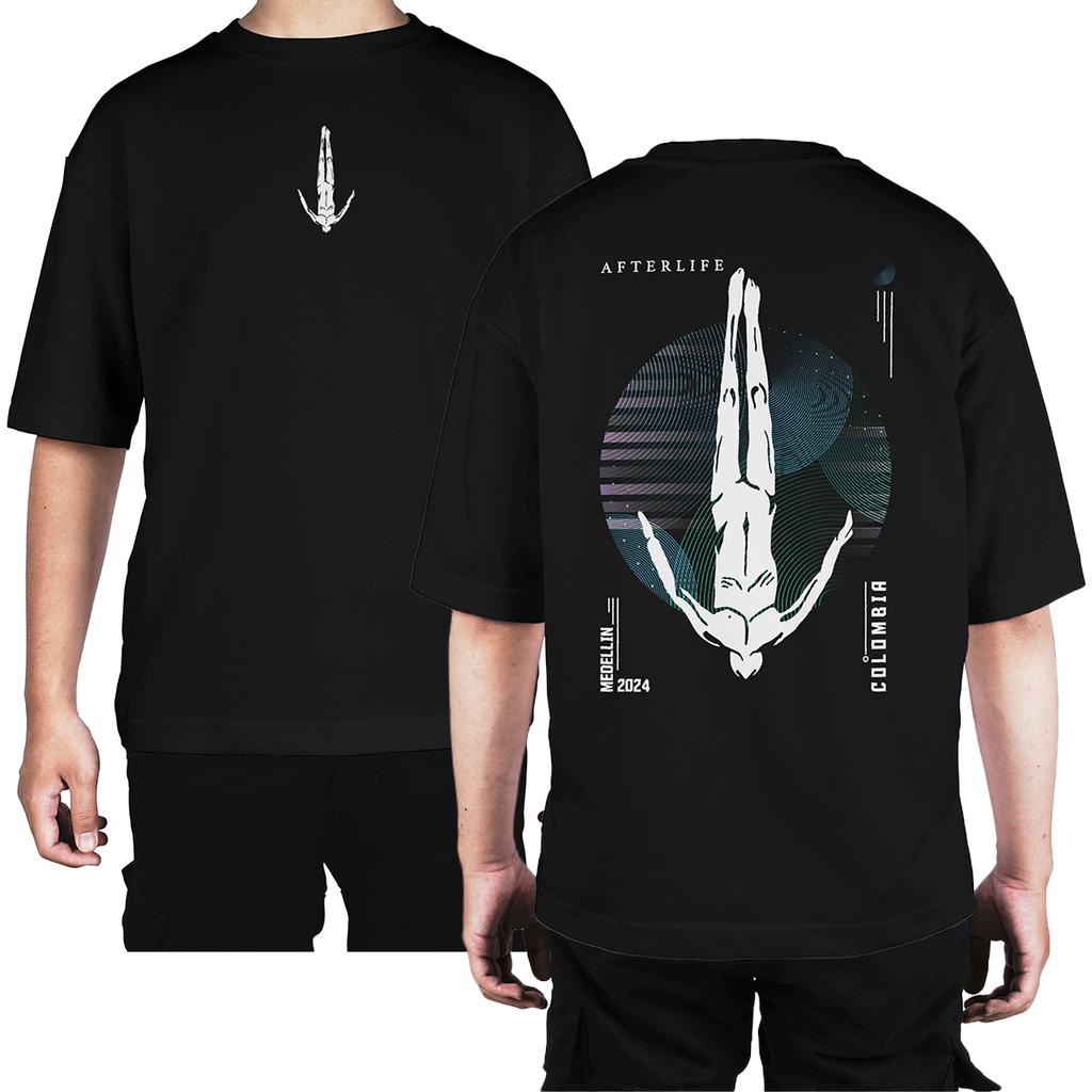 Letnia Męska Bawełniana Koszulka Afterlife T-Shirt Harajuku Gotycki Nadruk Graficzny Oversize Krótki Rękaw Graficzne Koszulki Męska Odzież
