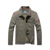 Men's Casual Jacket Spring and Autumn Middle-aged Lapel Top Loose Casual Dad Cotton Jacket Multi-bag